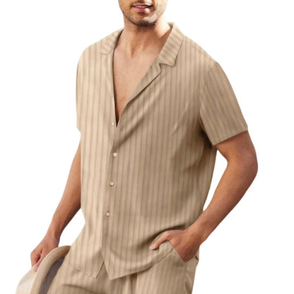 Herren Sommer Chiffon Lockeres Revershemd